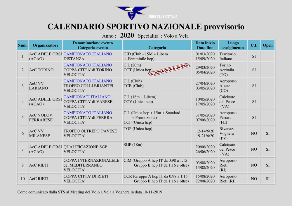 GareCalendarioVV2020provvisorioBIS