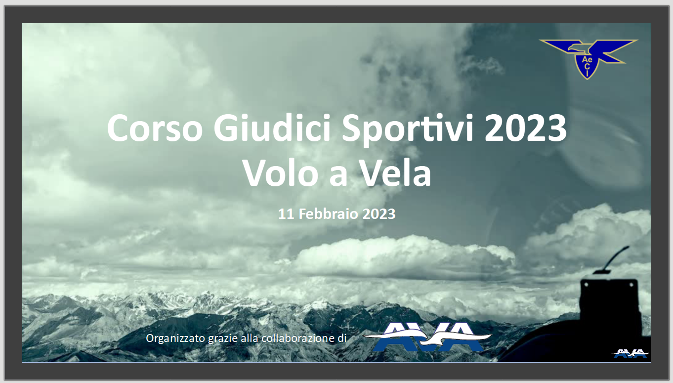 Corso Giudici Volo a Vela 2023 locandina