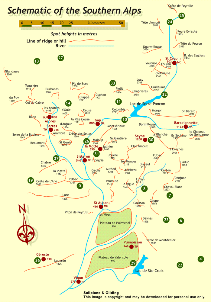 FRANCE southern alps map