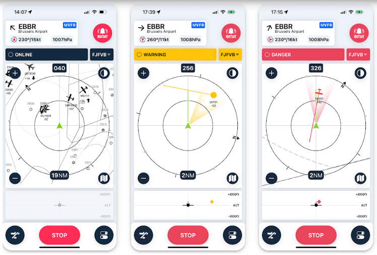 SafeSky alcuni schermate esempio