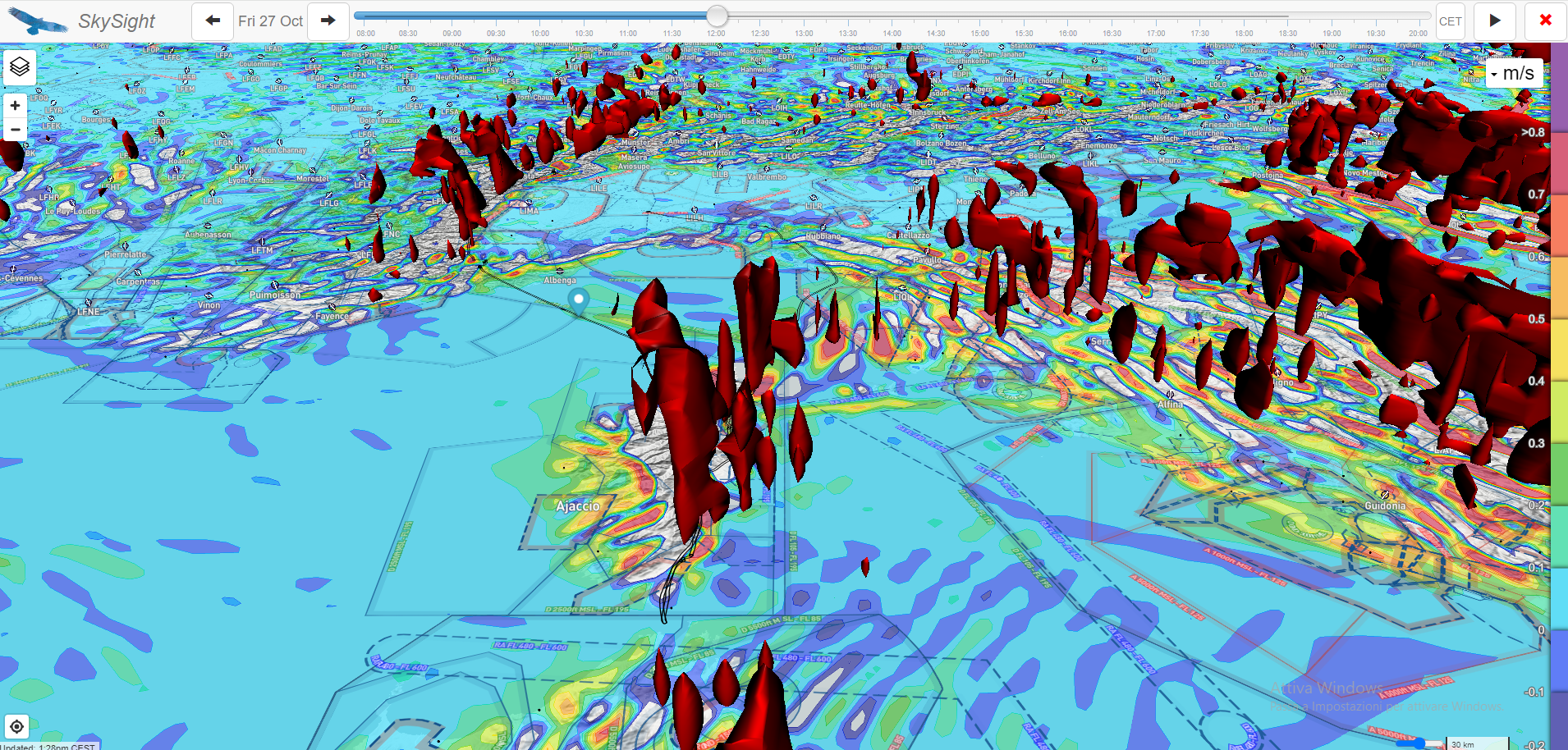 Volo Aosta Corsica Alessandria ONDA 3D 27 10 20023